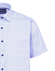 Printed Grey Tailored Smart Fit Shirt FS864SH-15.5