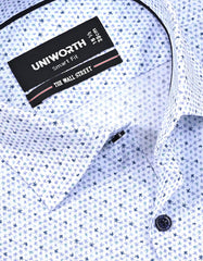 Printed Grey Tailored Smart Fit Shirt FS864SH-15