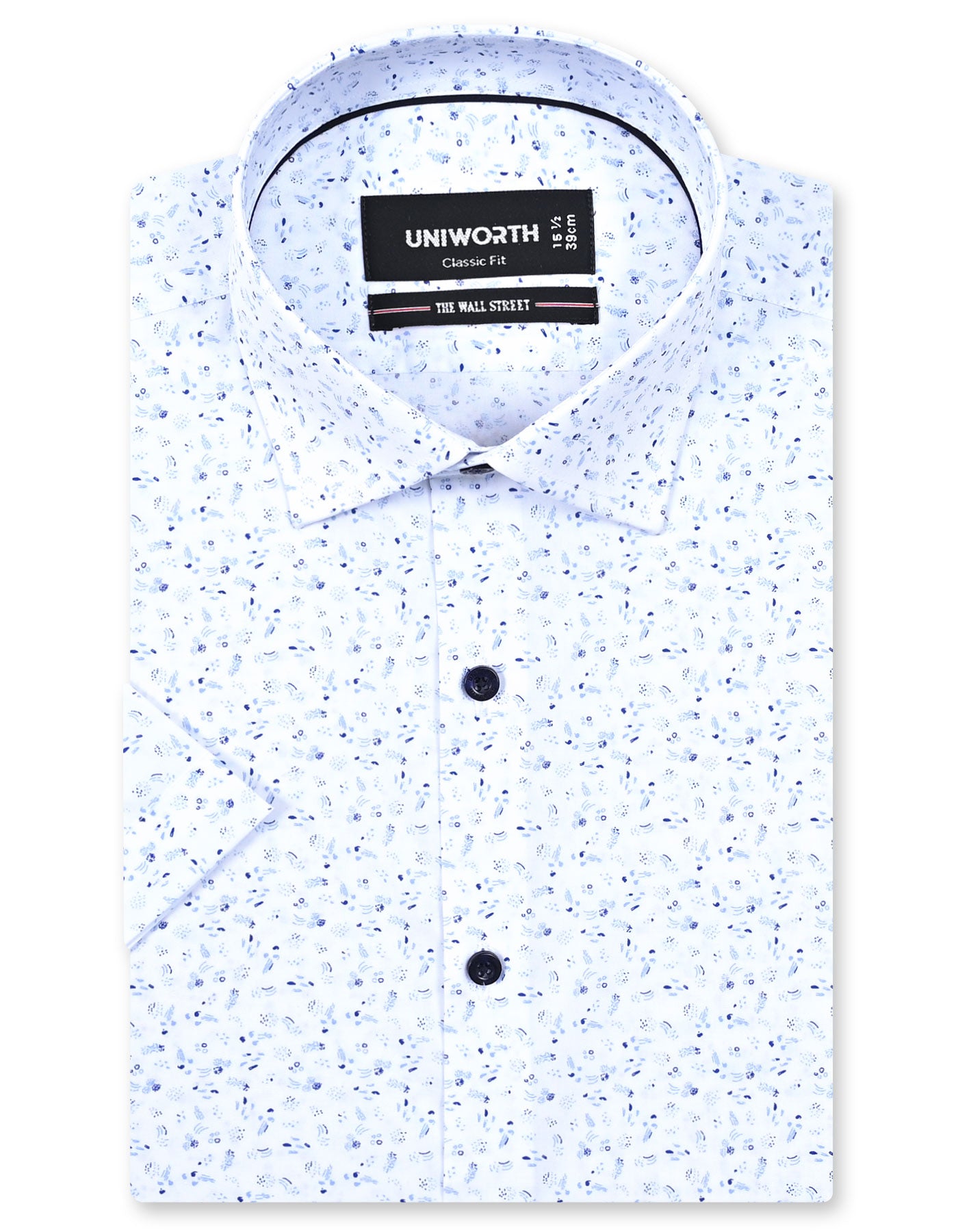 Printed Blue Classic Fit Shirt FS865-1RH-14.5