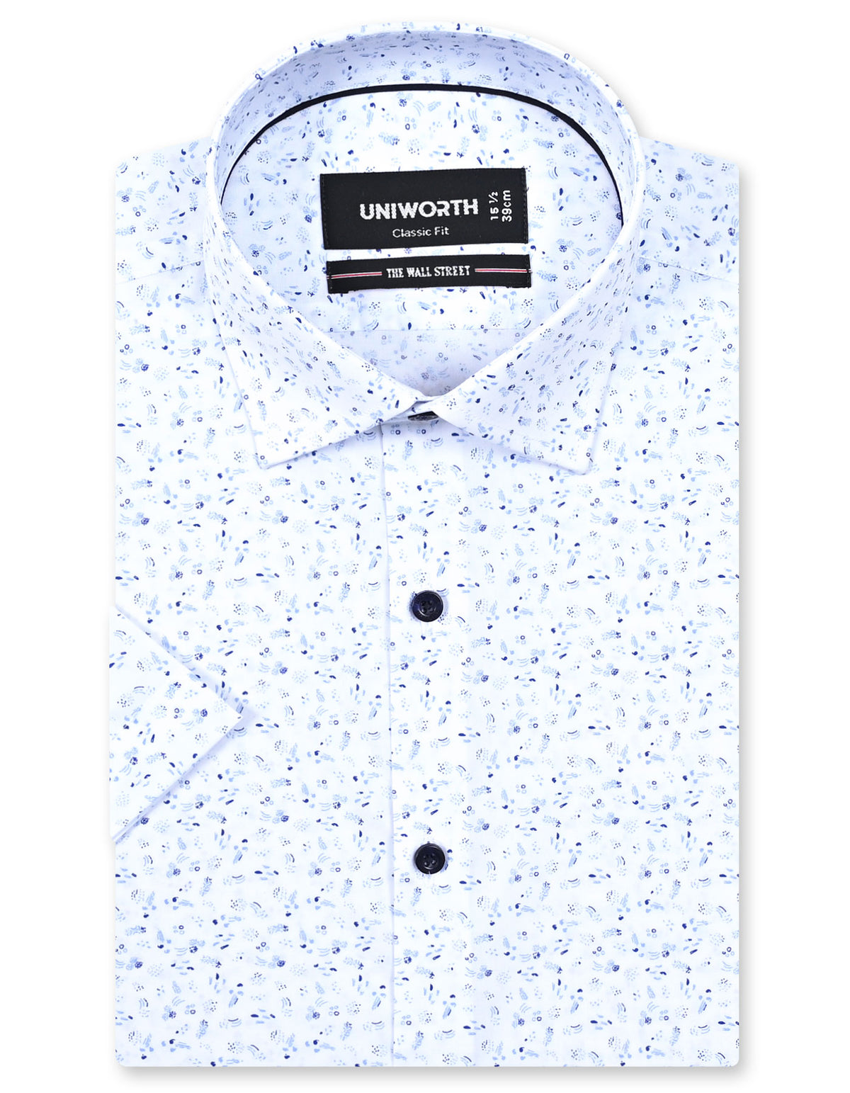 Printed Blue Classic Fit Shirt FS865-1RH-14.5