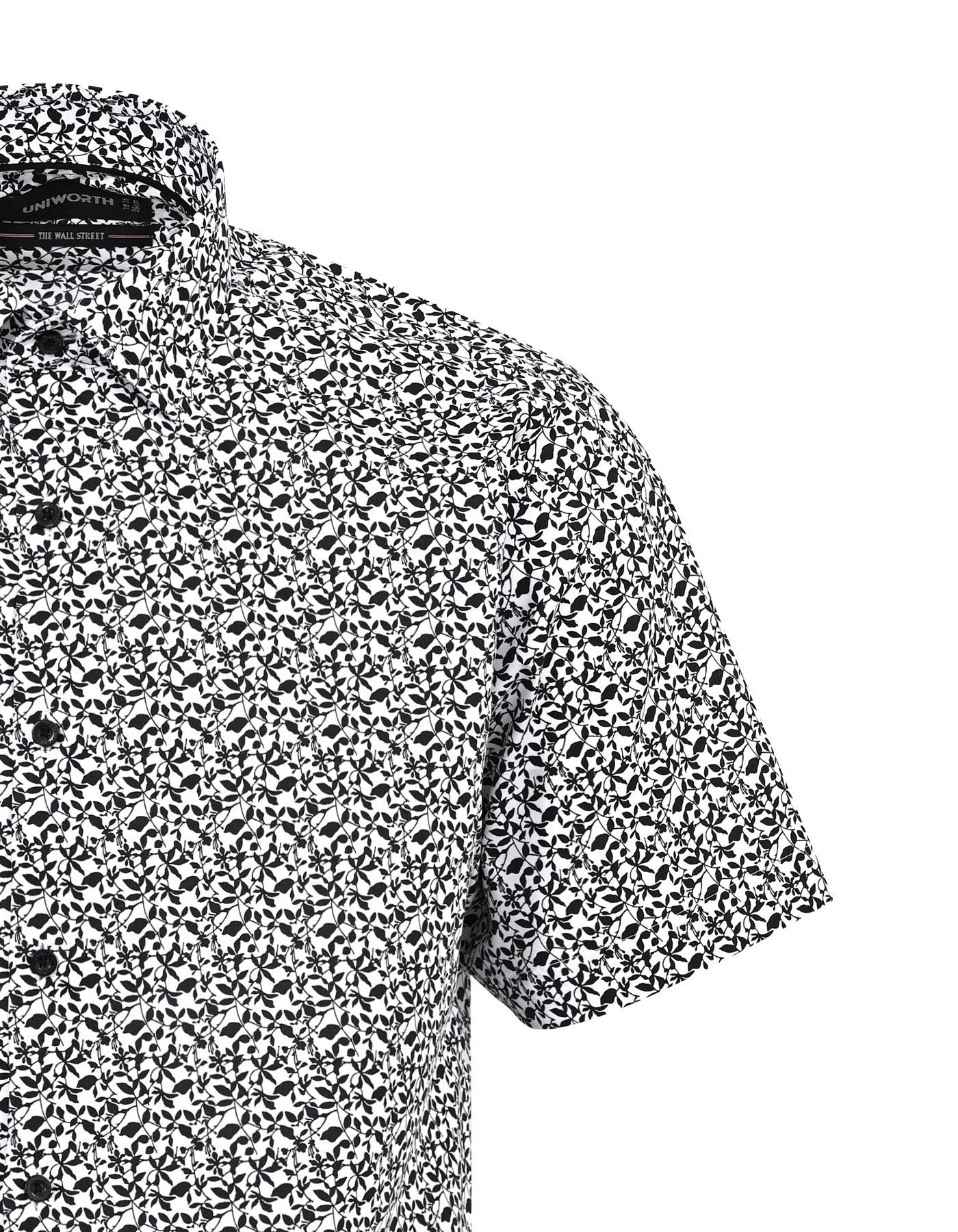 Printed Black Tailored Smart Fit Shirt FS869SH-15.5