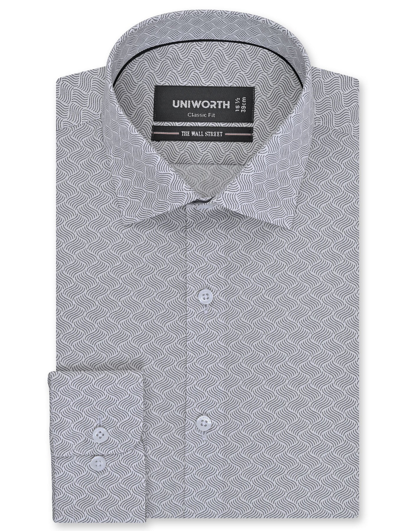 Printed Black Classic Fit Shirt FS882RF-14.5