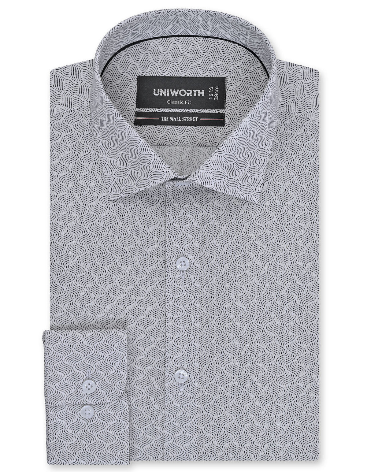 Printed Black Classic Fit Shirt FS882RF-14.5