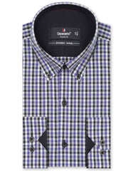 Check Black/Purple Classic Fit Shirt FS968RF-14.5