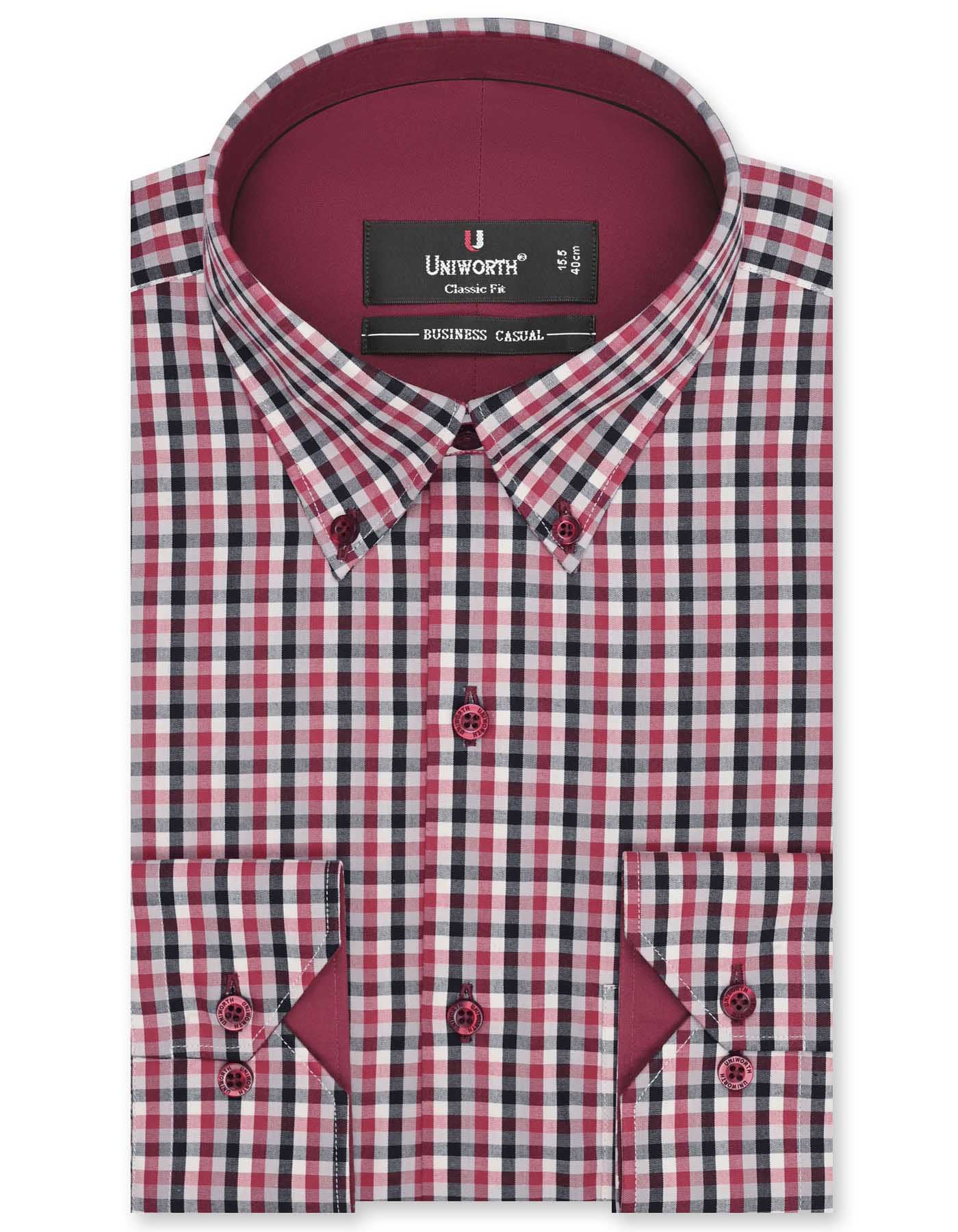 Check Black/Red Classic Fit Shirt FS969RF-14.5
