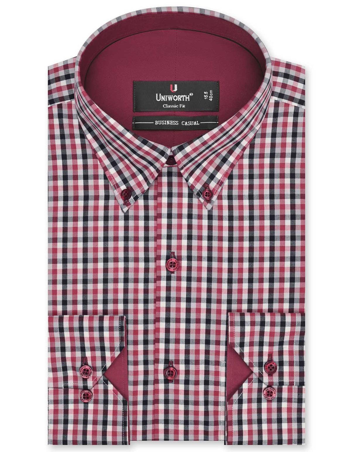 Check Black/Red Classic Fit Shirt FS969RF-14.5