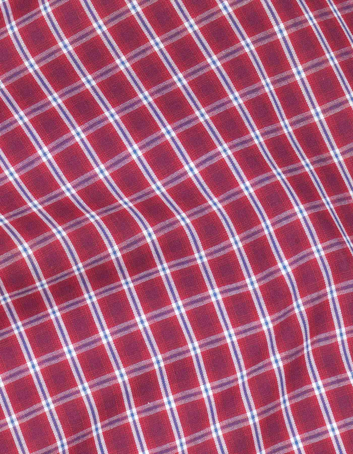 Check Navy/Maroon Tailored Smart Fit Shirt FS972SF-16