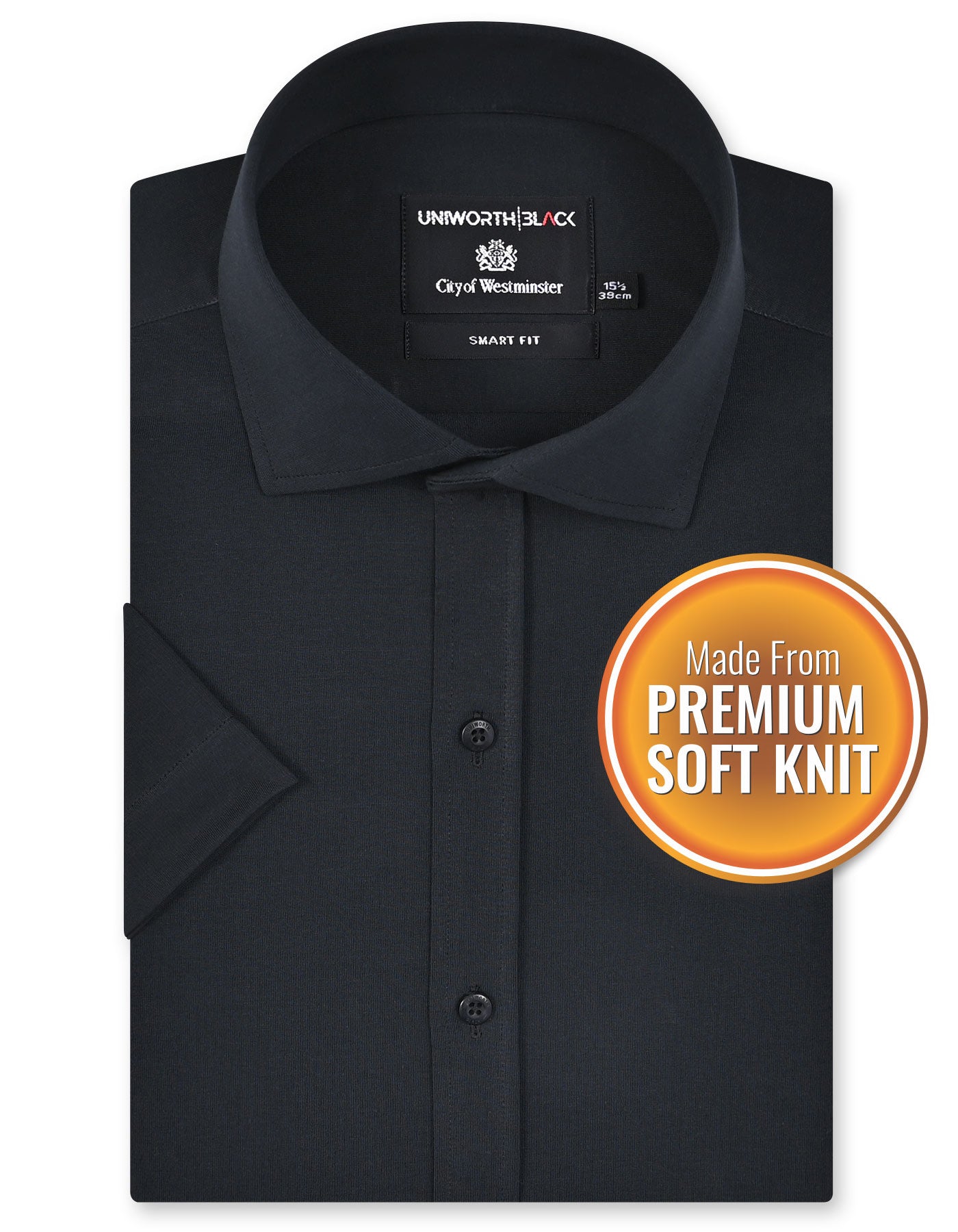 Formal Shirt Knit Black 14? FSK06SH Uni Black FSK06SH-14.5