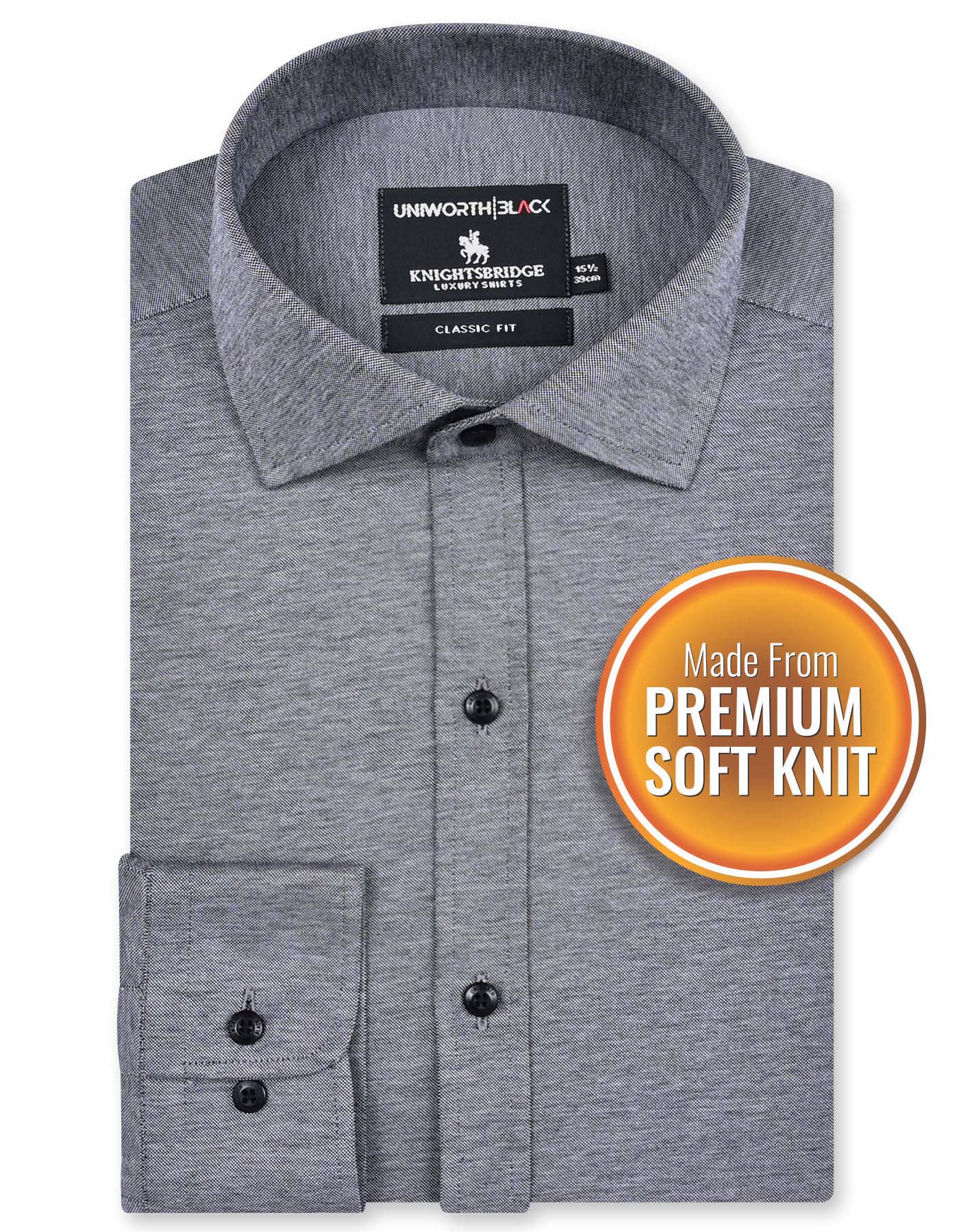 Formal Shirt Knit Grey 14? FSK42RF Uni Black FSK42RF-14.5