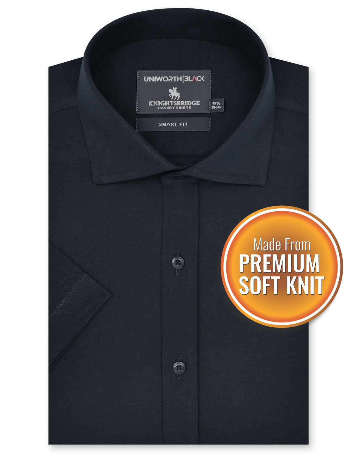Plain Black Smart Fit Shirt FSK44SH-14.5