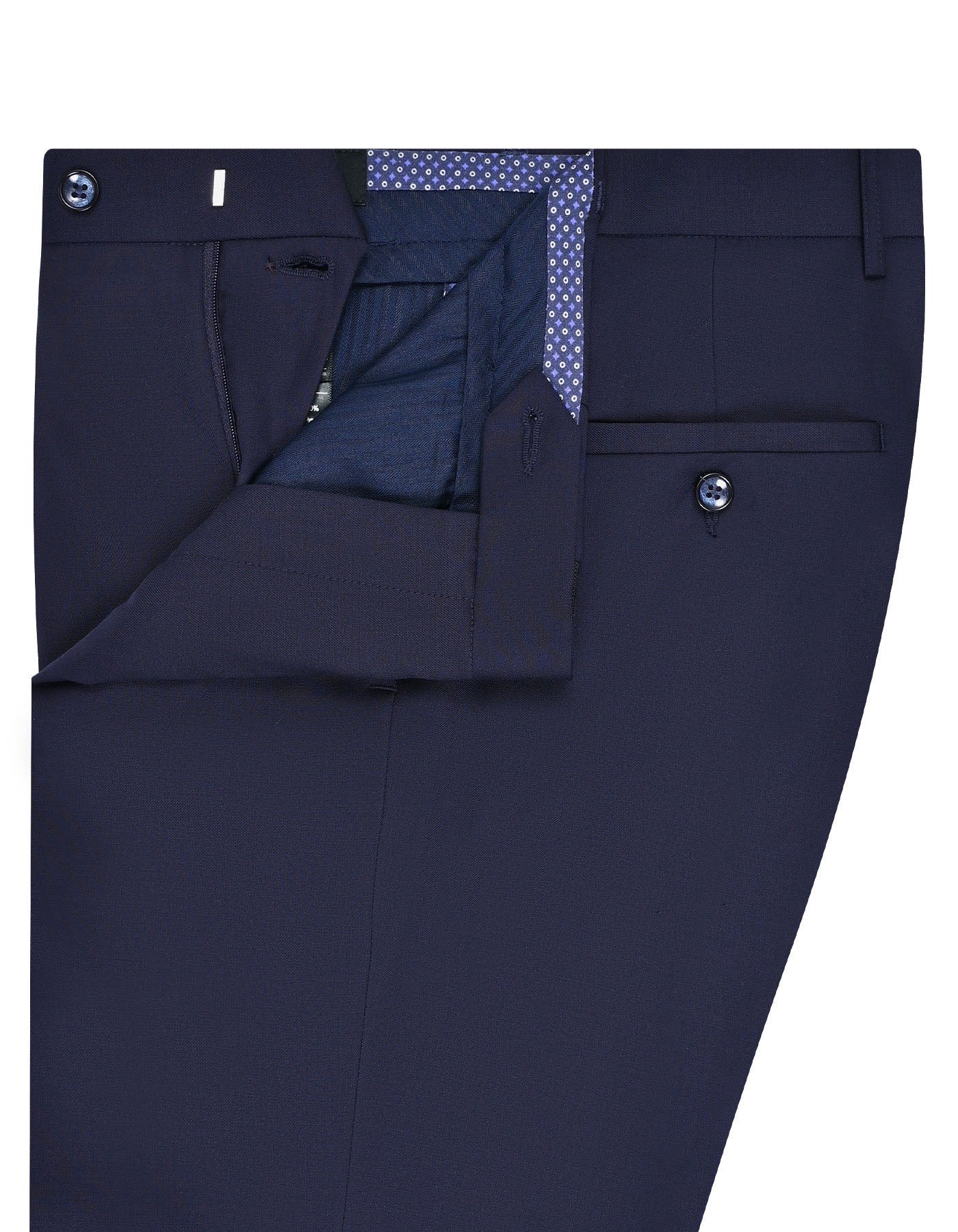 Navy Plain Formal Trouser Tailored Smart Fit FT2607-5S-32