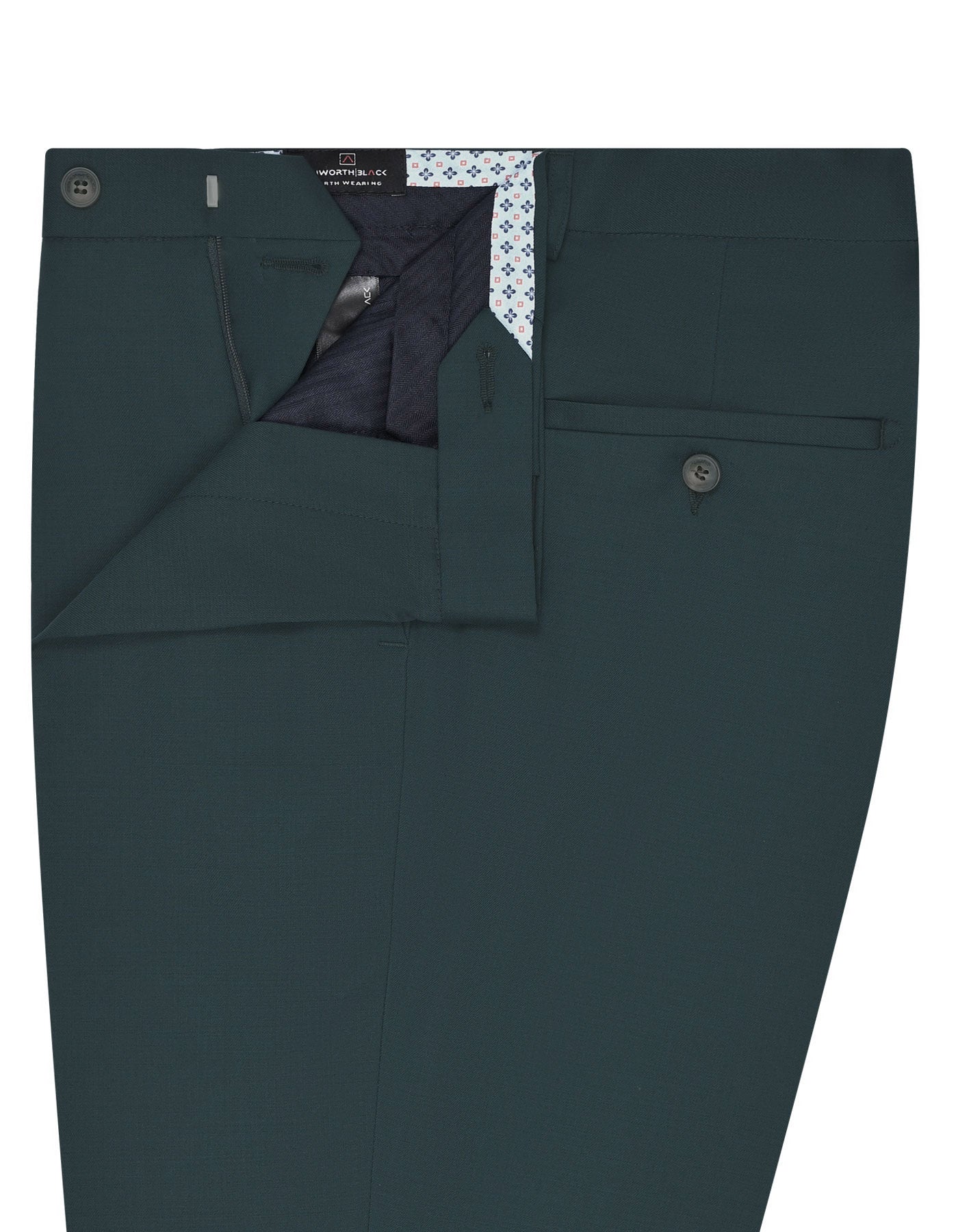 D Teal Plain Formal Trouser Tailored Smart Fit FT2614-1S-32