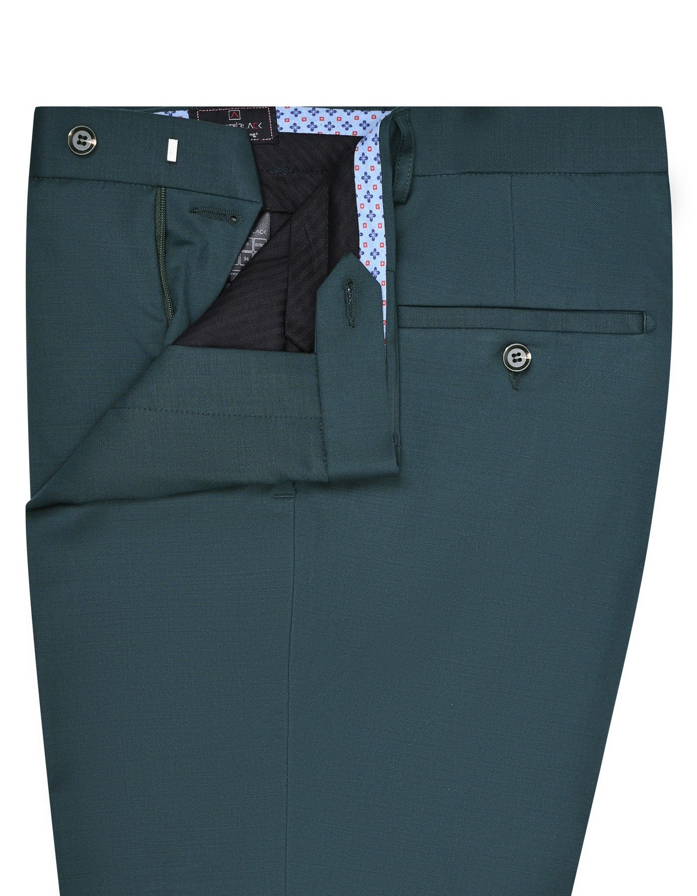Teal Plain Formal Trouser Tailored Smart Fit FT2614S-32