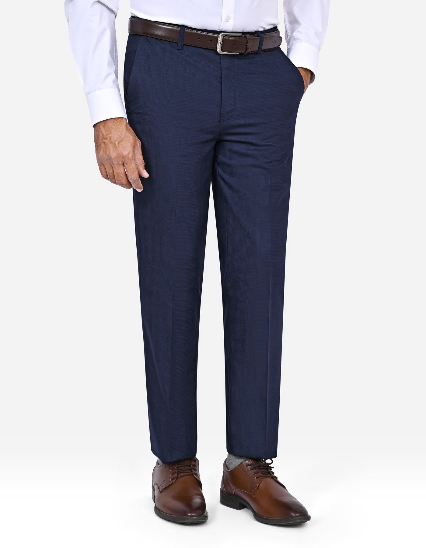 Navy Plain Formal Trouser Smart Fit FT2699-1S-30
