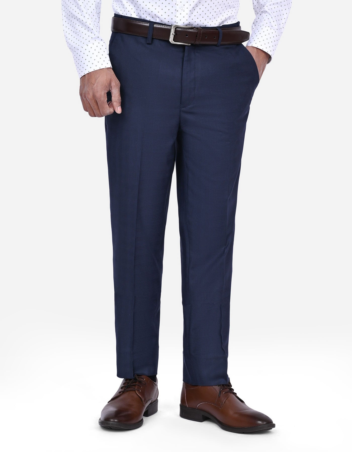Navy Check Formal Trouser Smart Fit FT2699C-30