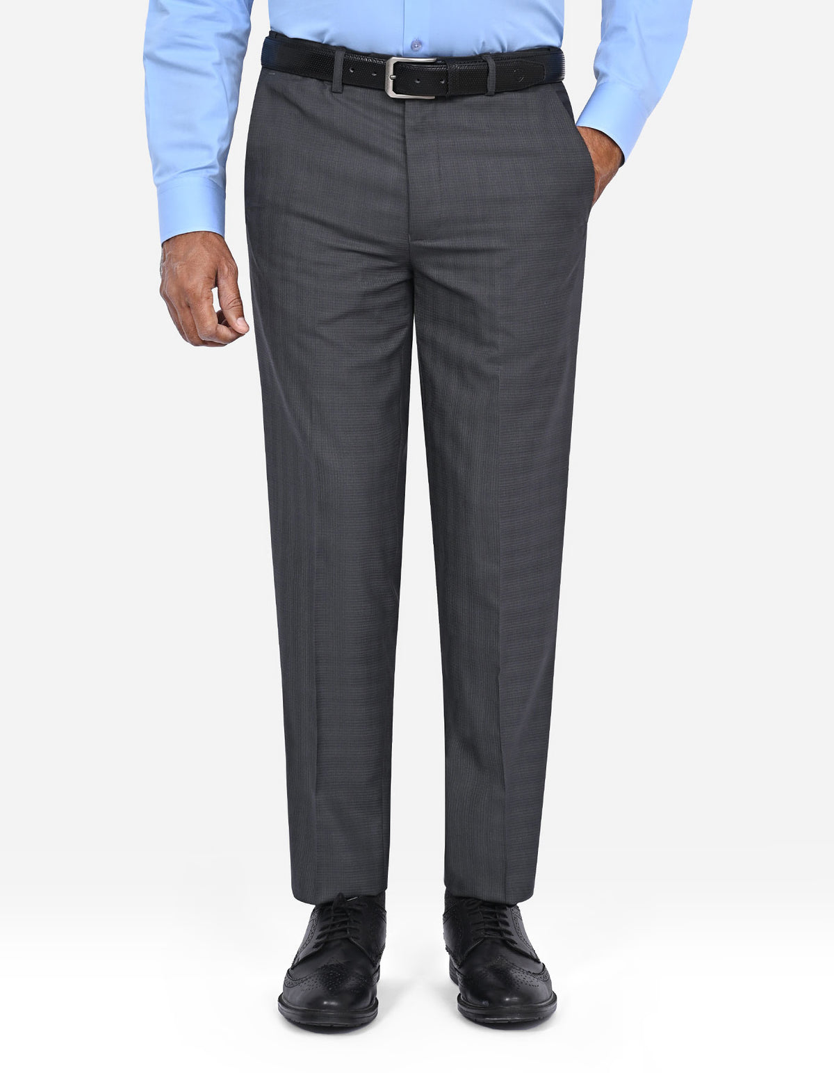 D Charcoal Plain Formal Trouser Classic Fit FT2701-1C-30