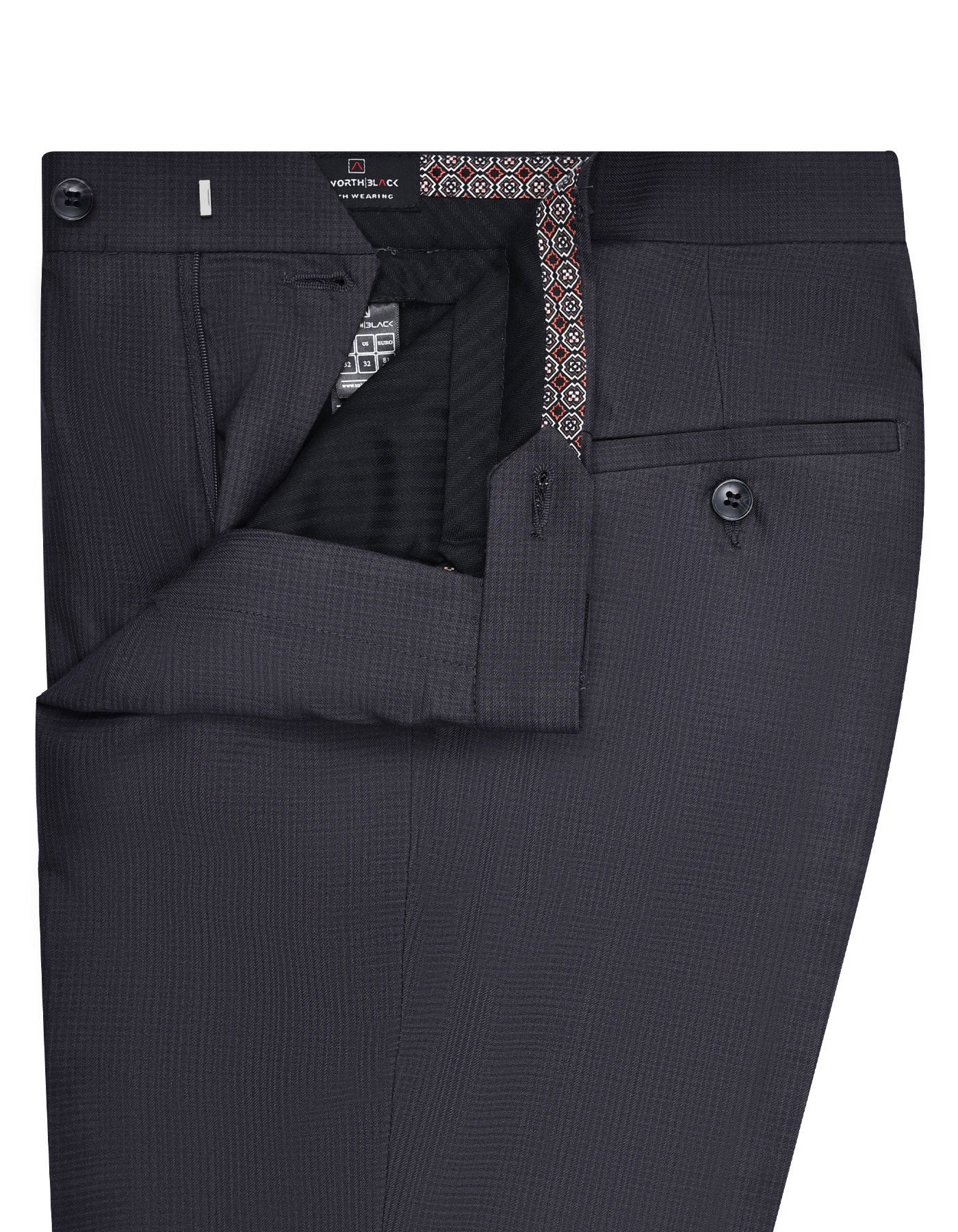 D Charcoal Check Formal Trouser Smart Fit FT2701S-32
