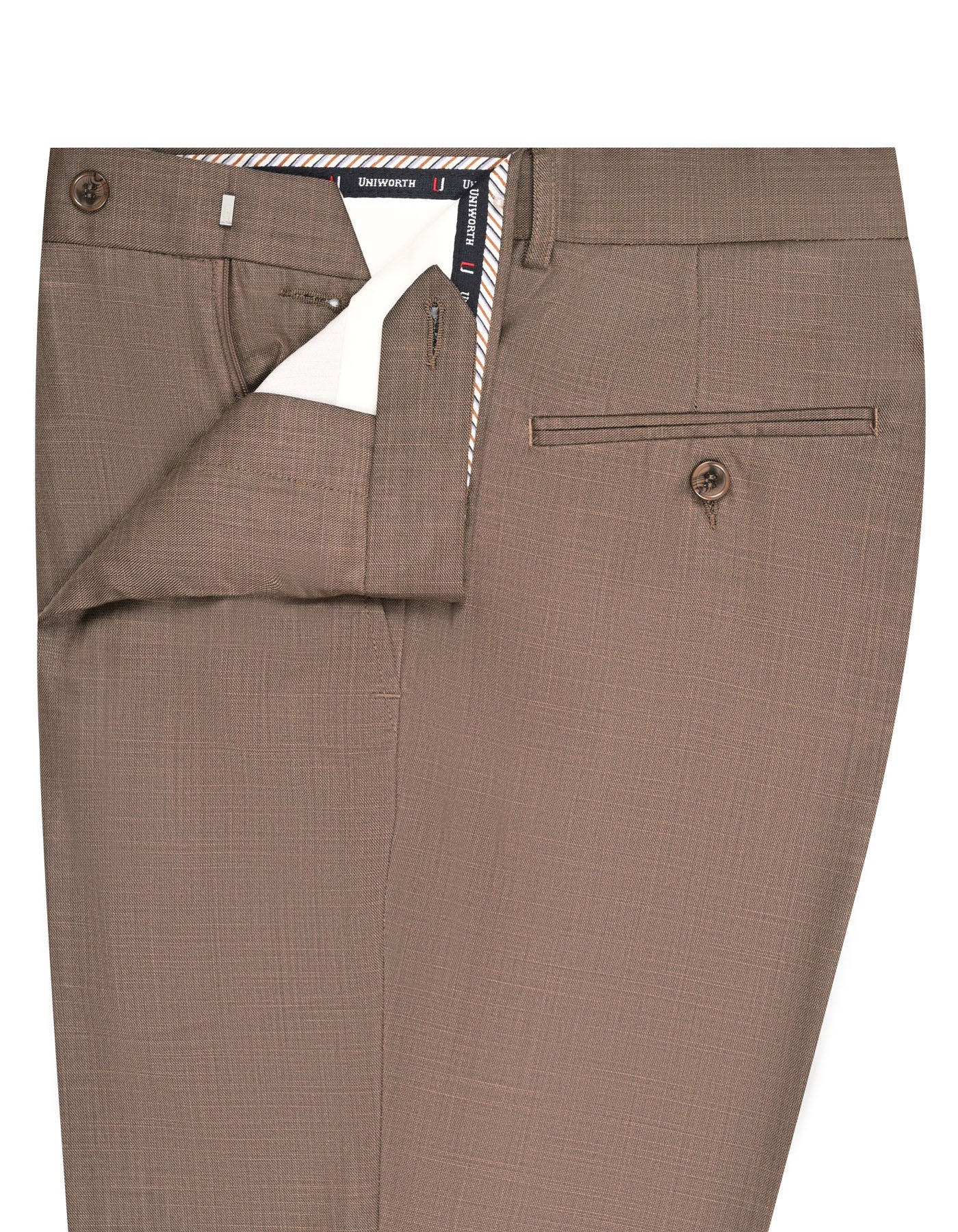 L Brown Texture Formal Trouser Classic Fit FT369-2C-32