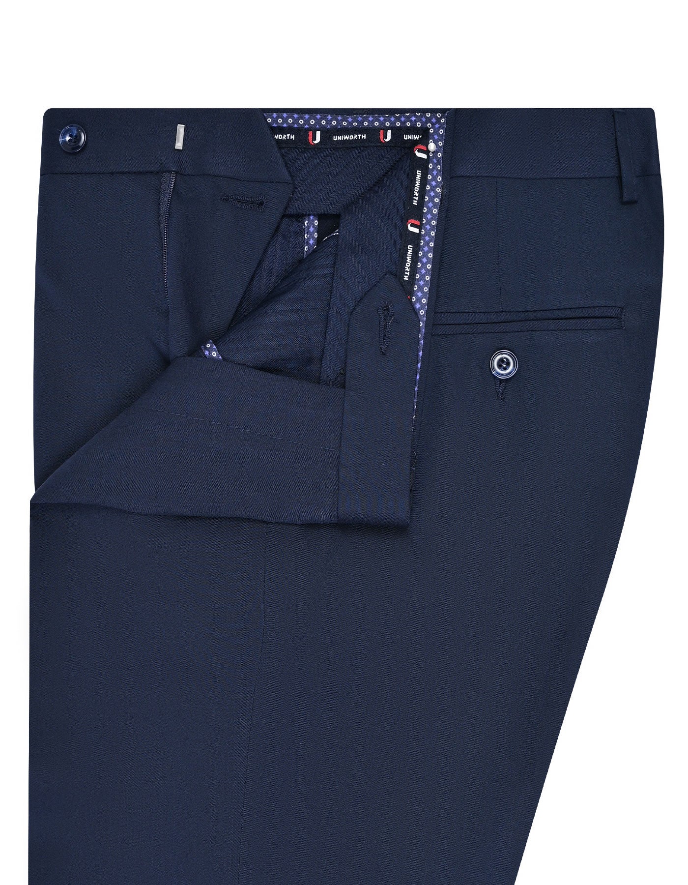Navy Plain Formal Trouser Tailored Smart Fit FT445-7S-32