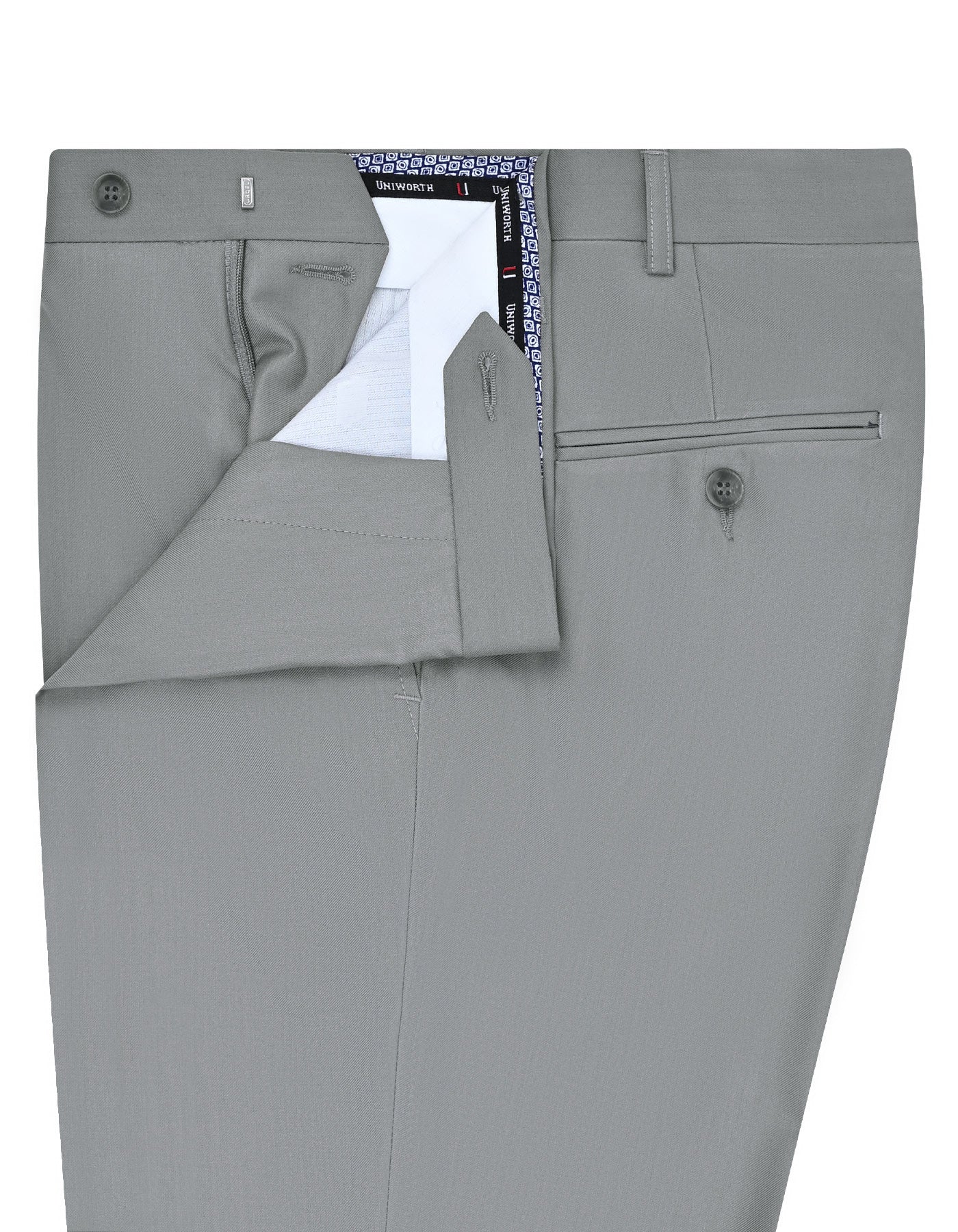Grey Plain Formal Trouser Tailored Smart Fit FT467S-32