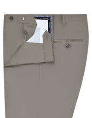 L Brown Plain Formal Trouser Tailored Smart Fit FT469S-32