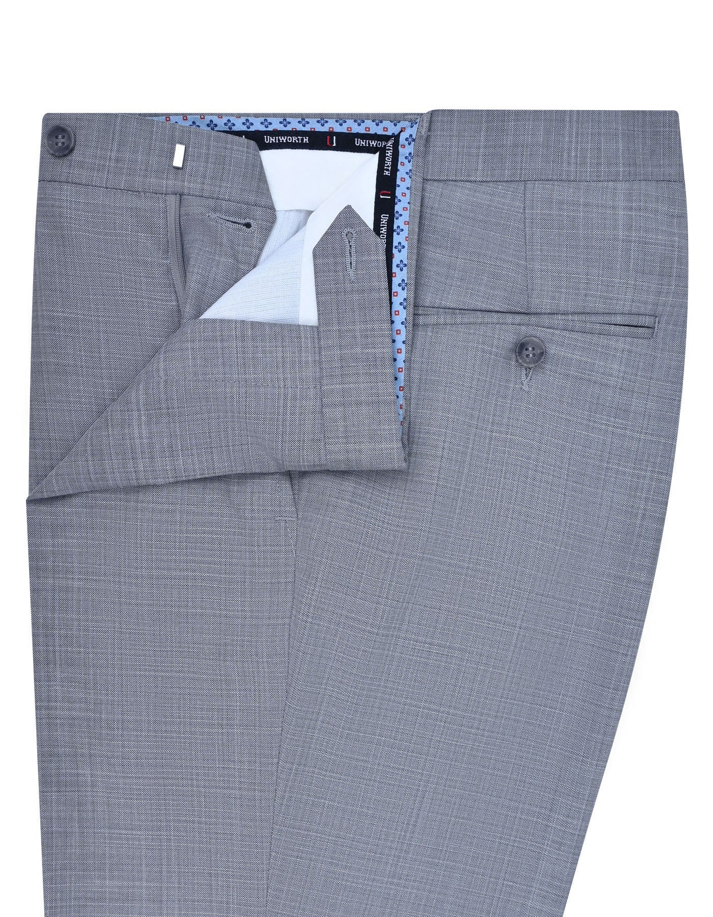 L Grey Texture Formal Trouser Classic Fit FT476-2C-32