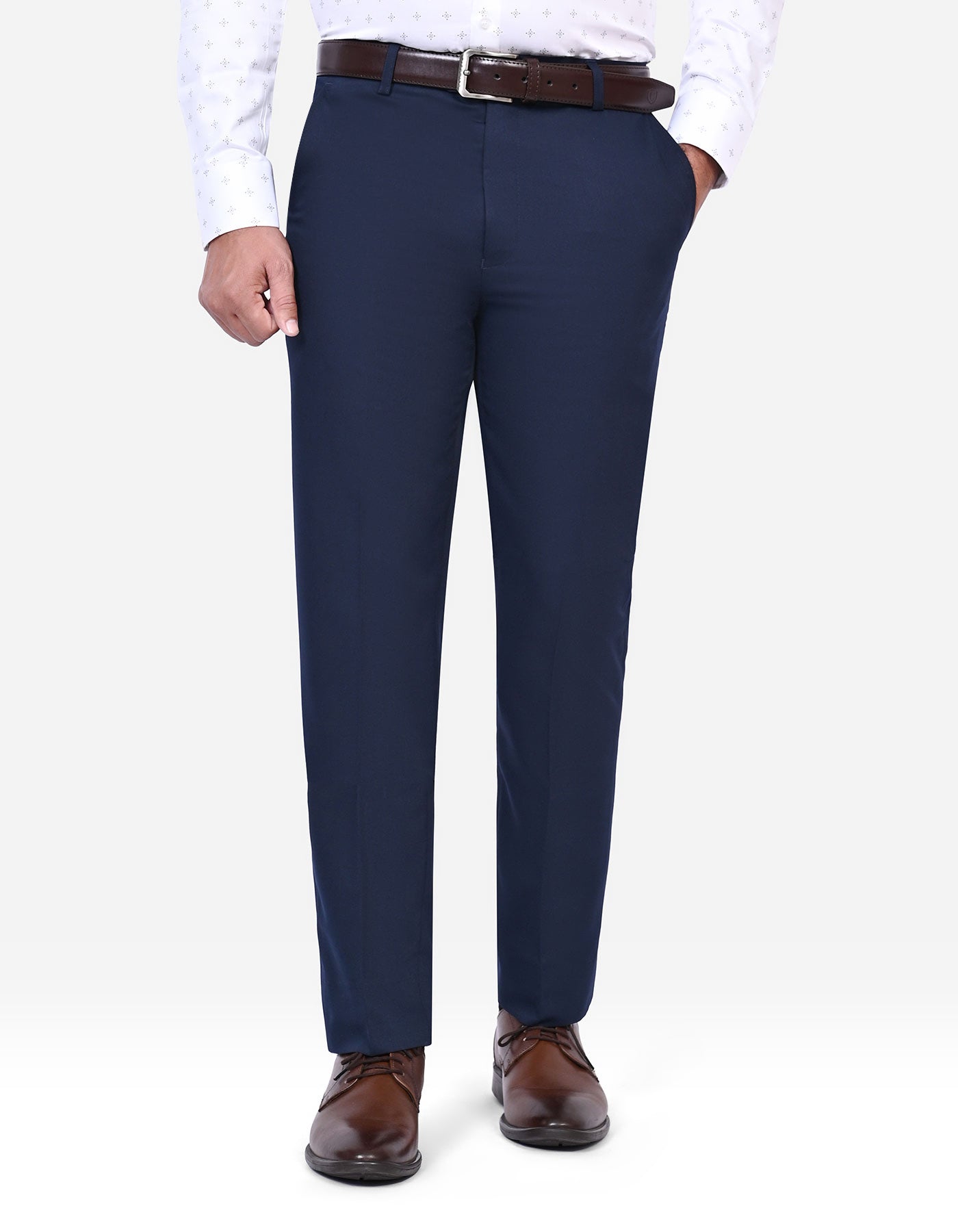 Navy Plain Formal Trouser Tailored Smart Fit FT488-3S-30