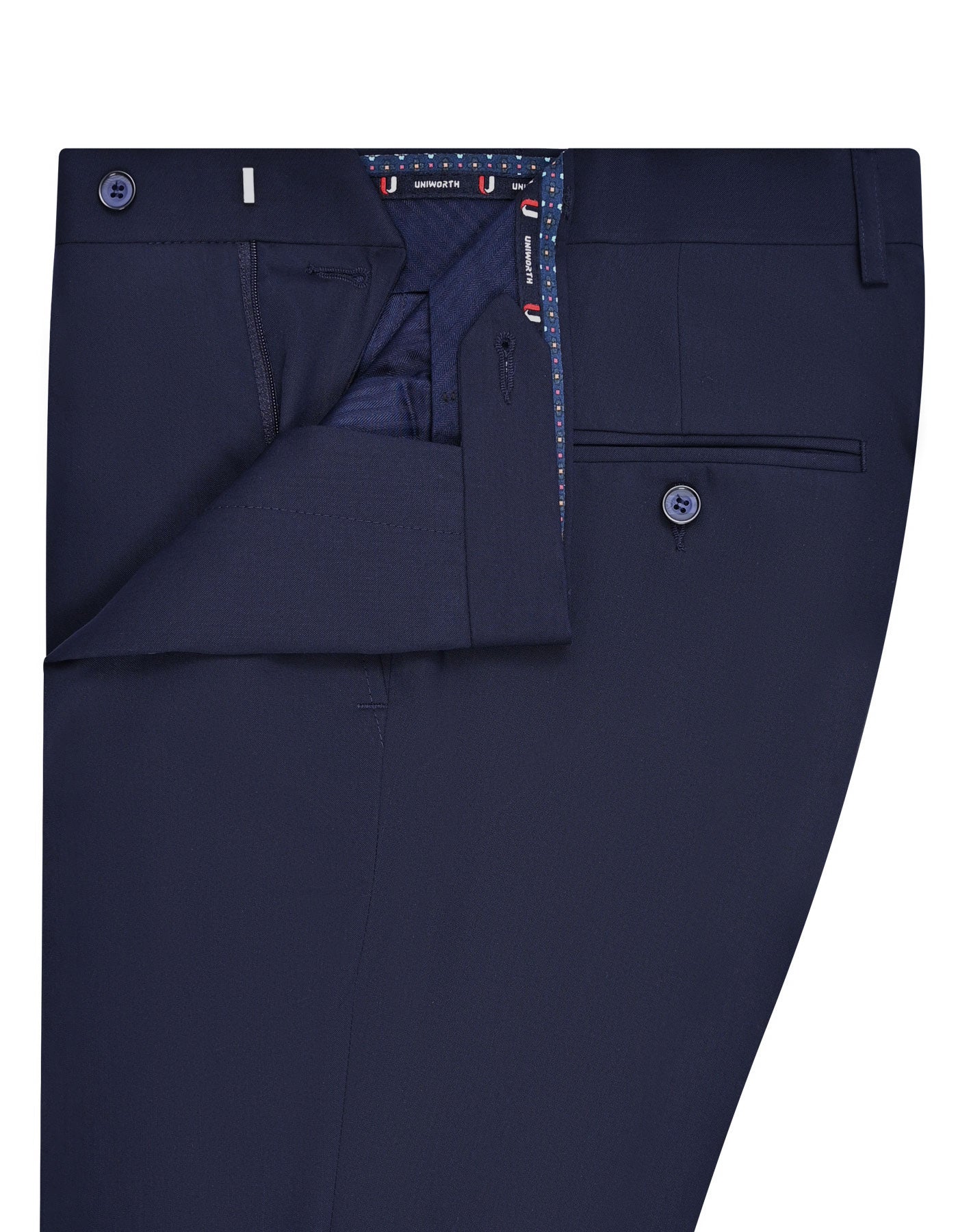 Navy Plain Formal Trouser Tailored Smart Fit FT489-3S-32