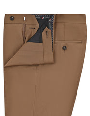 L Brown Plain Classic Fit Formal Trouser
