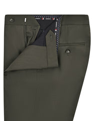 D Olive Plain Smart Fit Formal Trouser