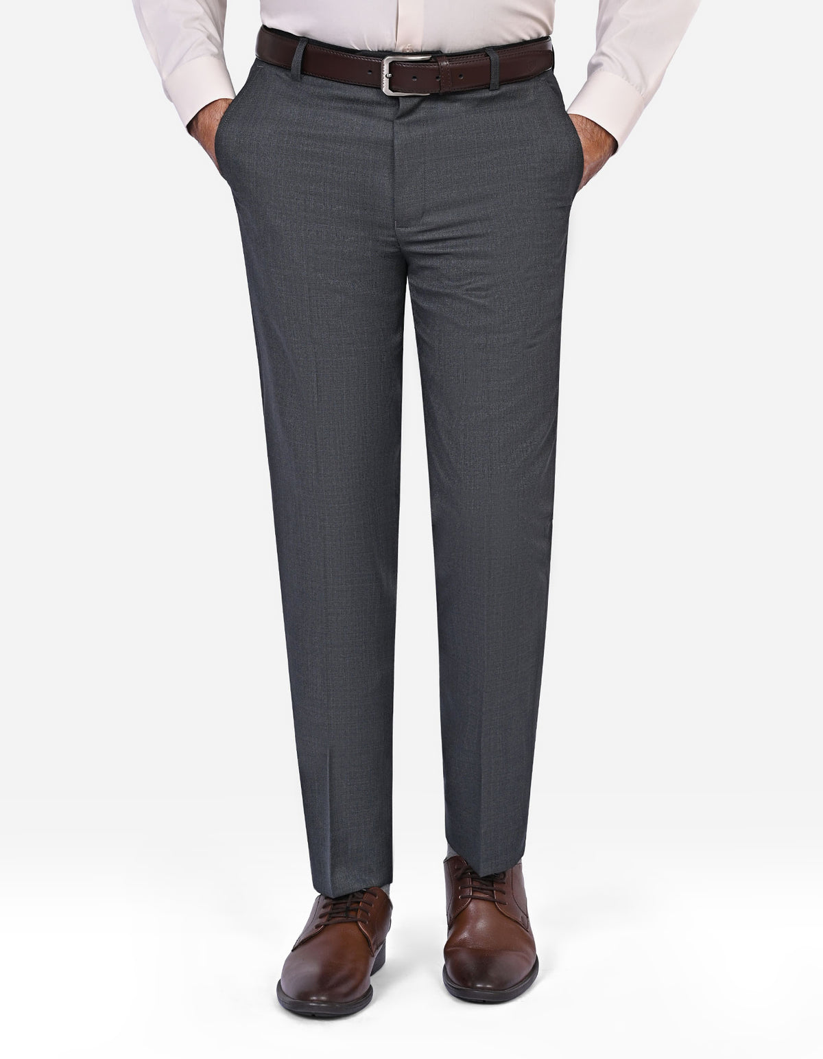 D Charcoal Plain Formal Trouser Classic Fit FT513-1C-30