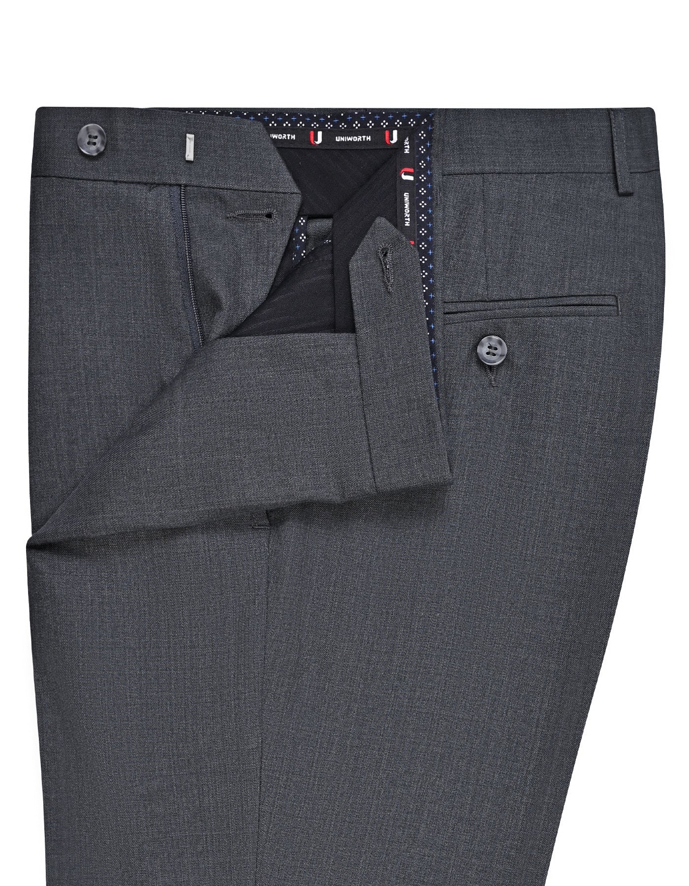D Charcoal Plain Formal Trouser Smart Fit FT513-1S-32