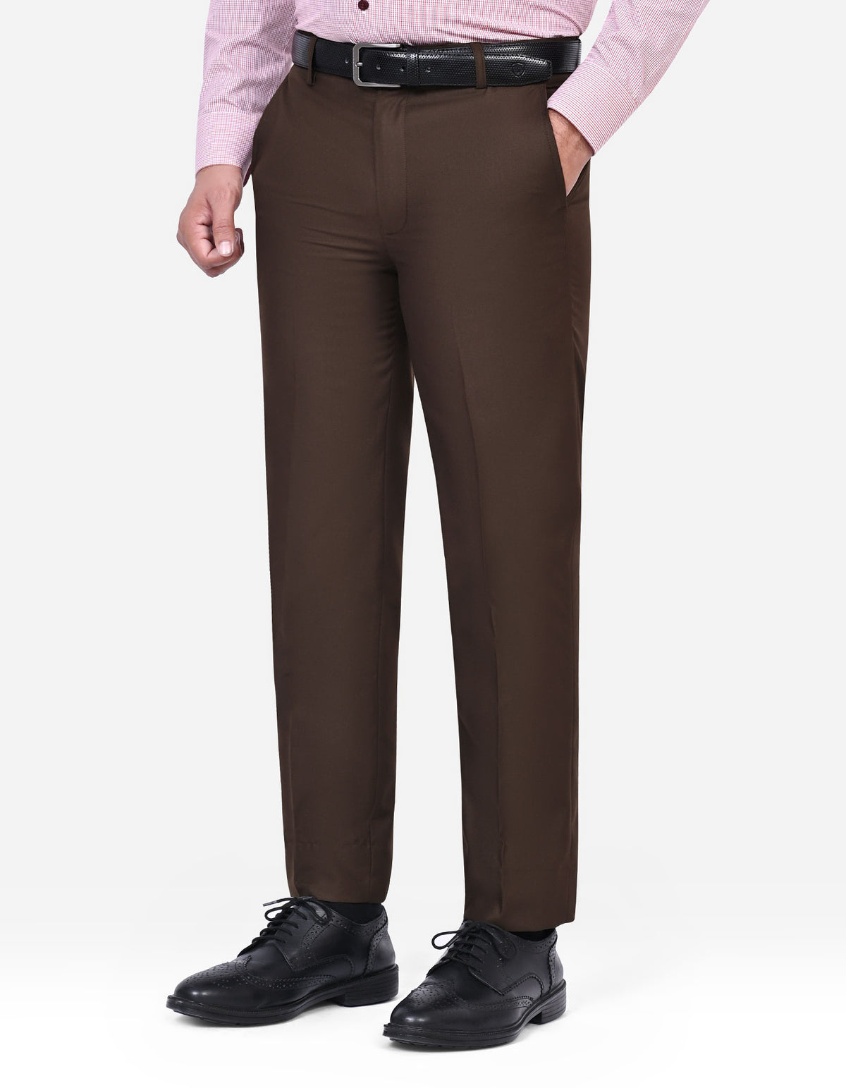 Chocolate Plain Formal Trouser Tailored Smart Fit FT529S-30