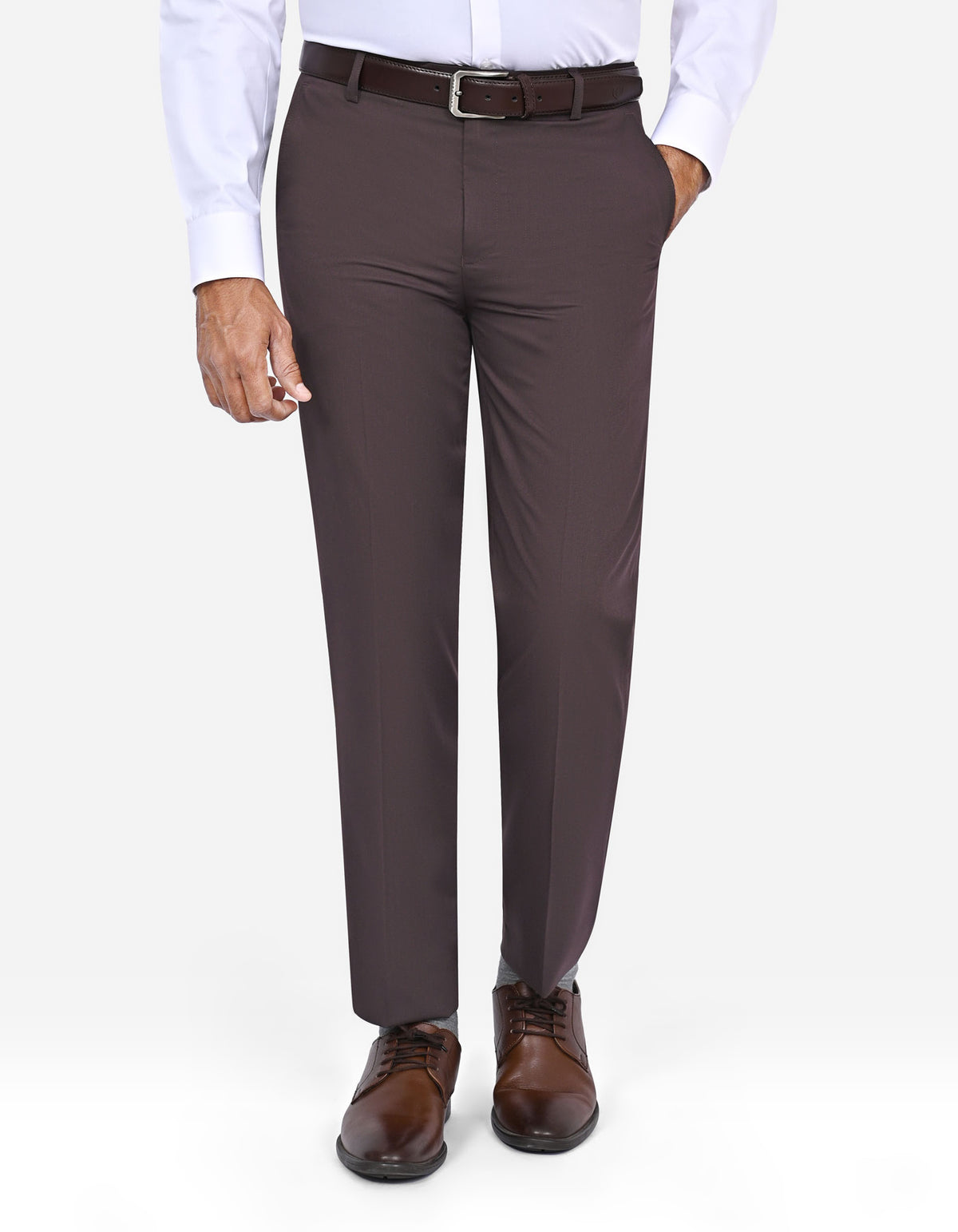 Chocolate Plain Formal Trouser Classic Fit FT573C-30