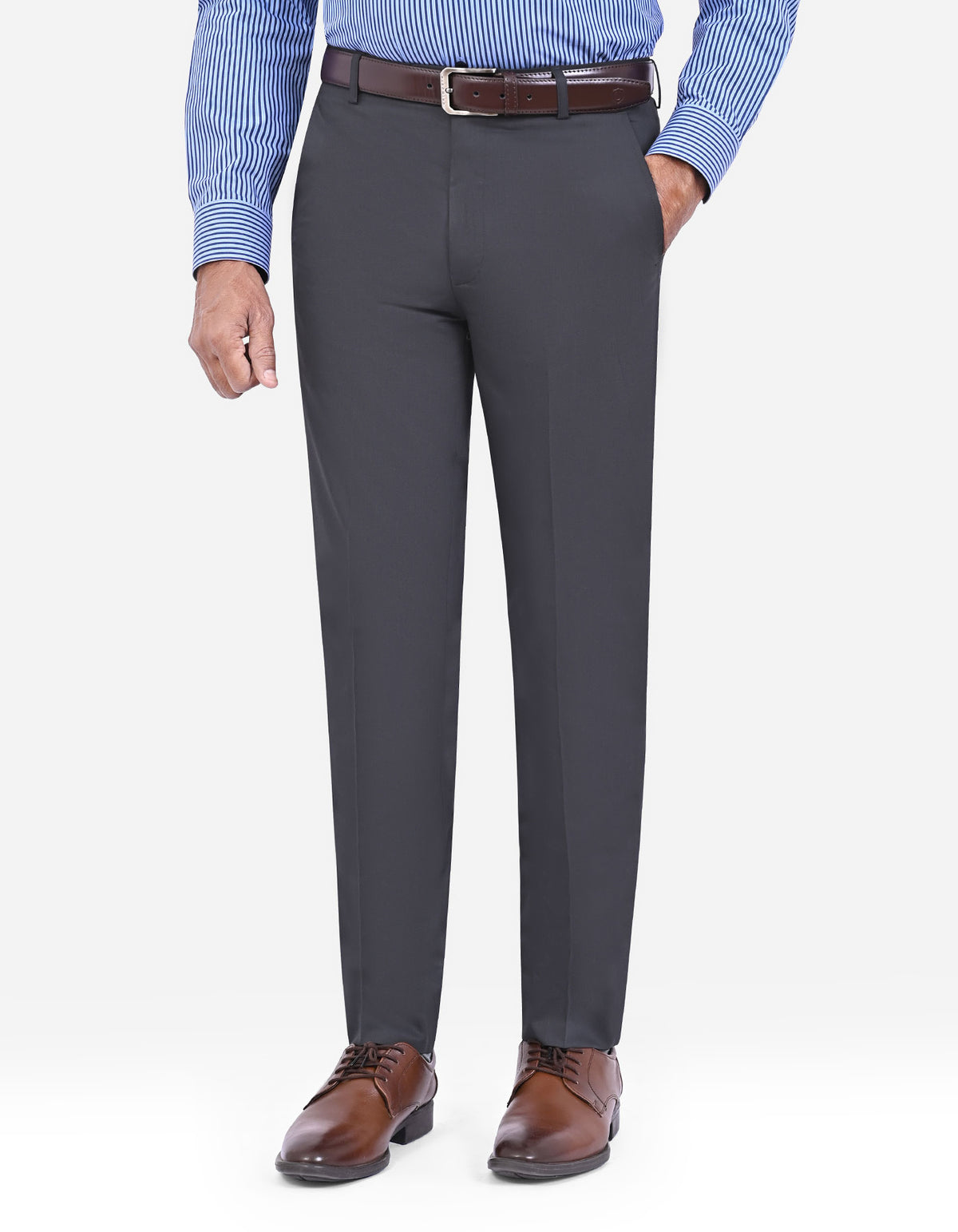 Charcoal Plain Formal Trouser Tailored Smart Fit FT574-3S-32