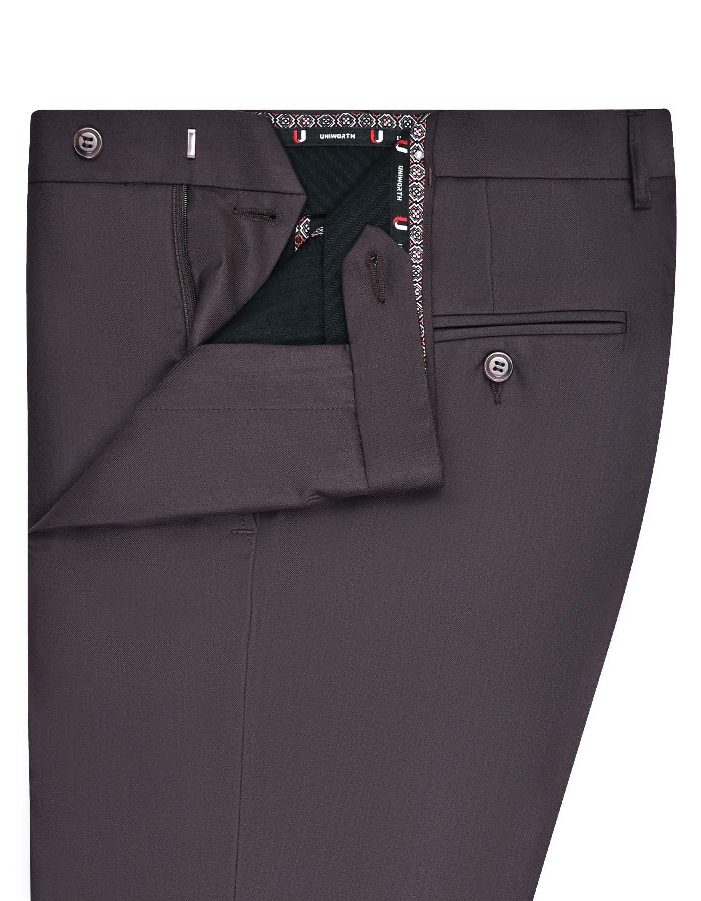 Chocolate Plain Formal Trouser Classic Fit FT579C-32