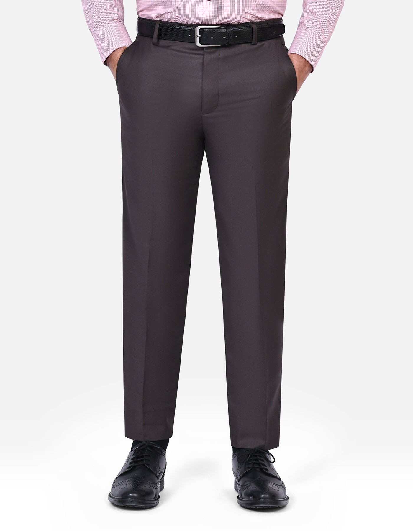 Chocolate Plain Formal Trouser Tailored Smart Fit FT579S-30
