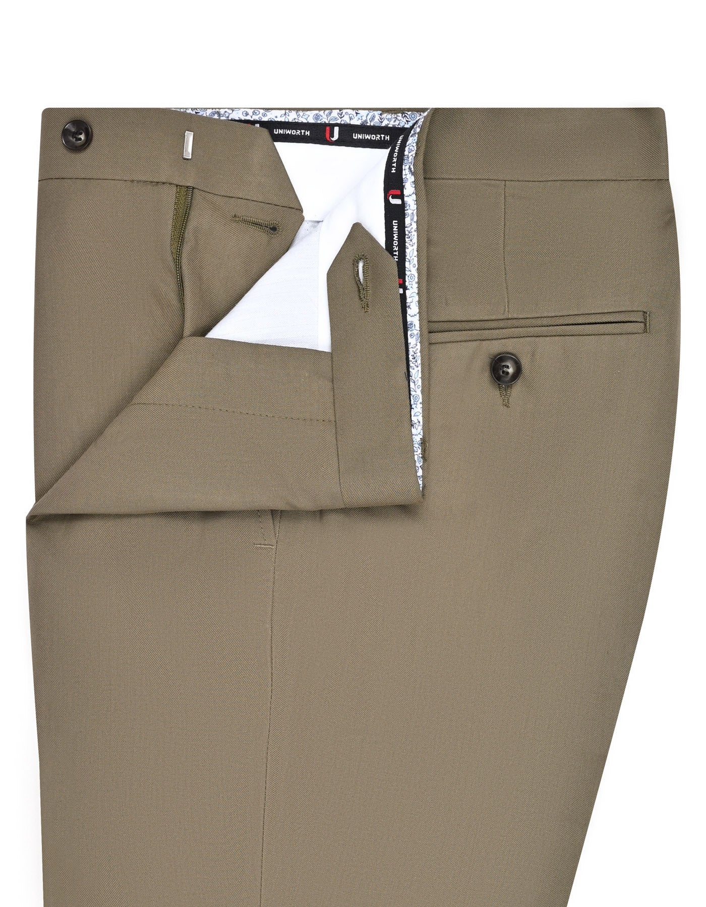 L Olive Plain Formal Trouser Classic Fit FT583-1C-32