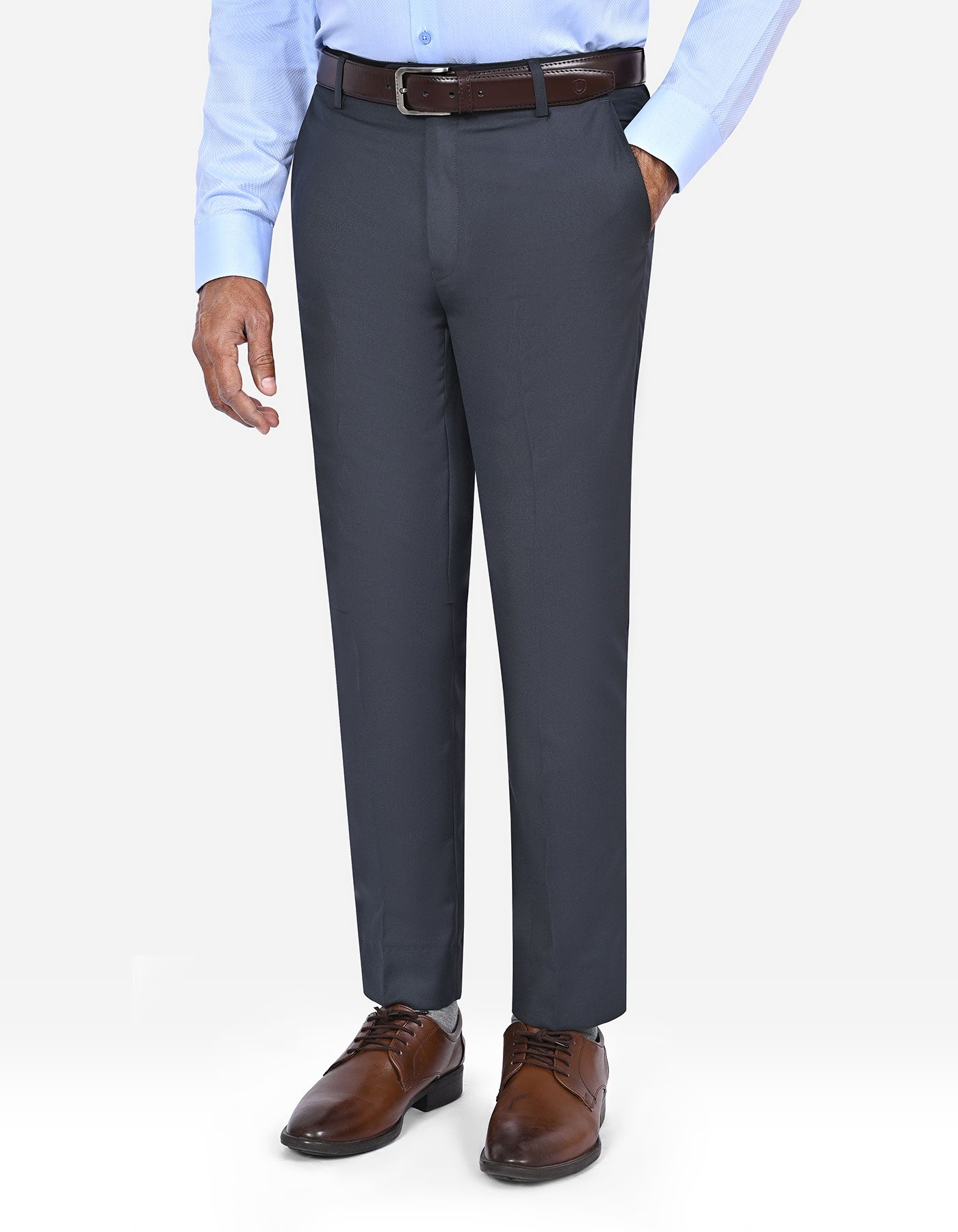Charcoal Plain Formal Trouser Classic Fit FT600C-30