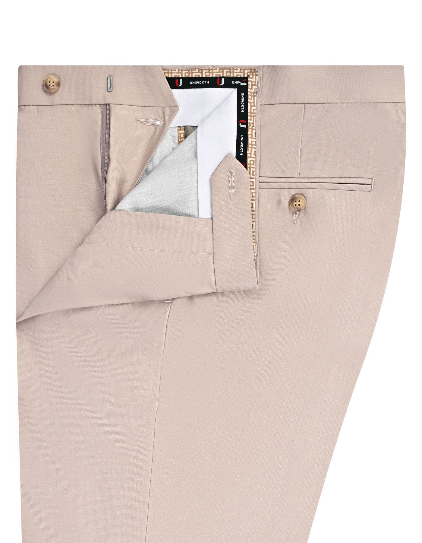 Beige Plain Formal Trouser Classic Fit FT610-1C-32