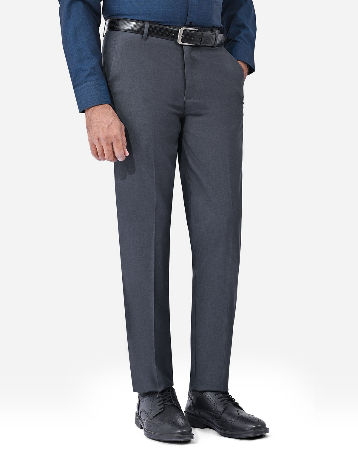 Grey Plain Formal Trouser Classic Fit FT613-1C-30