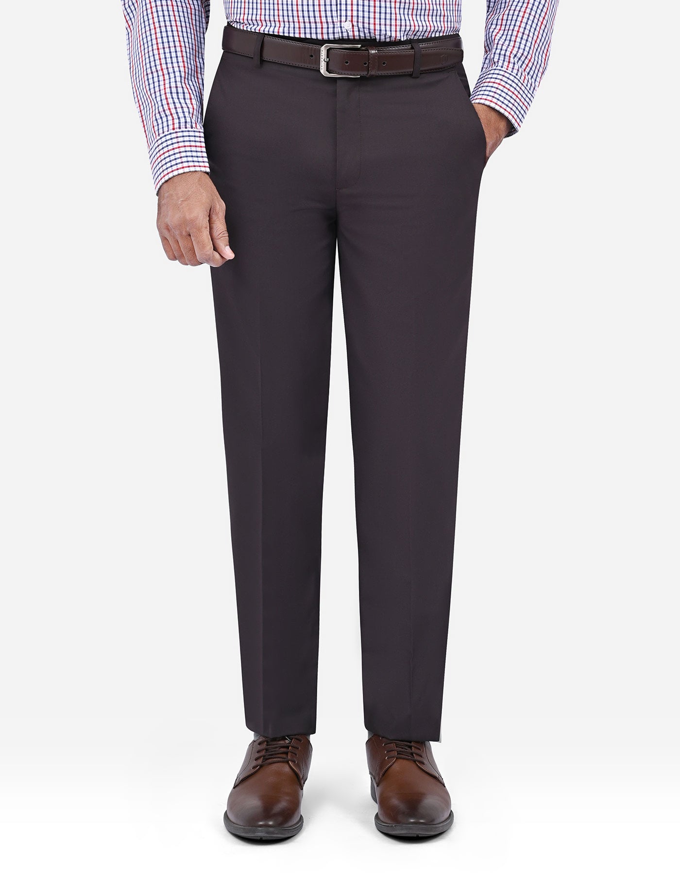 Chocolate Plain Formal Trouser Smart Fit FT614-1S-30