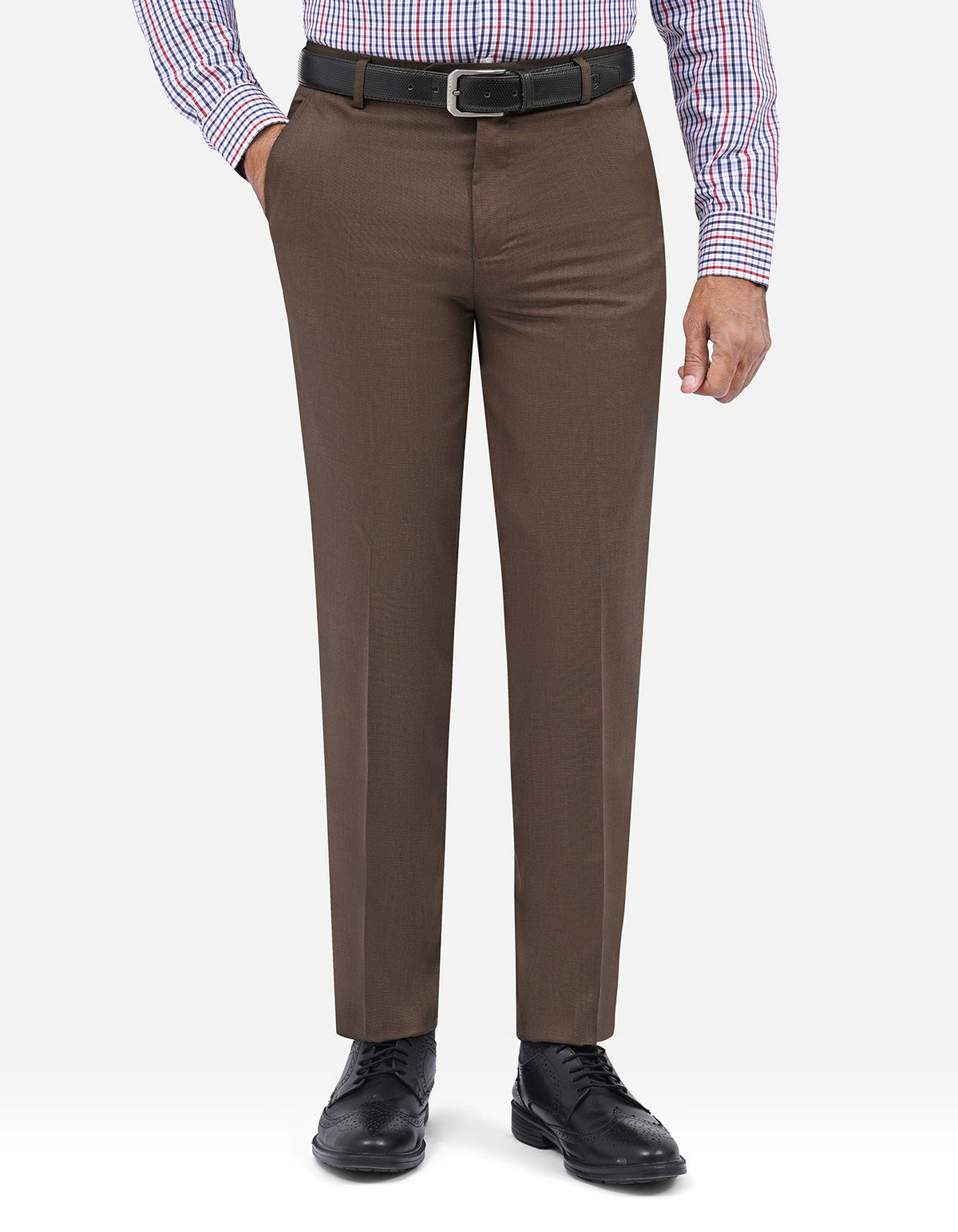 D Brown Texture Formal Trouser Classic Fit FT622C-30