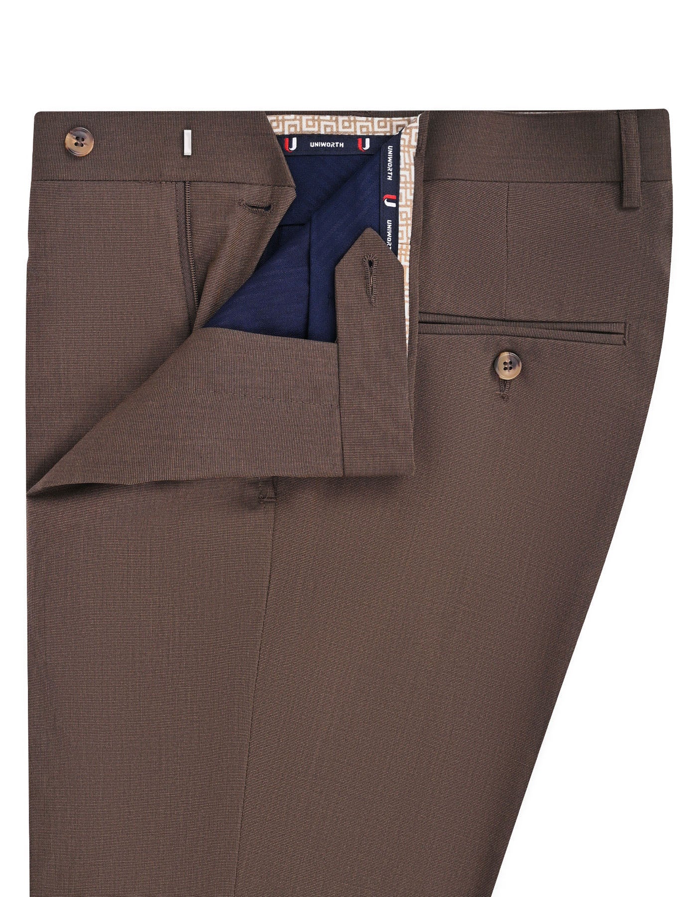 D Brown Texture Formal Trouser Tailored Smart Fit FT622S-32
