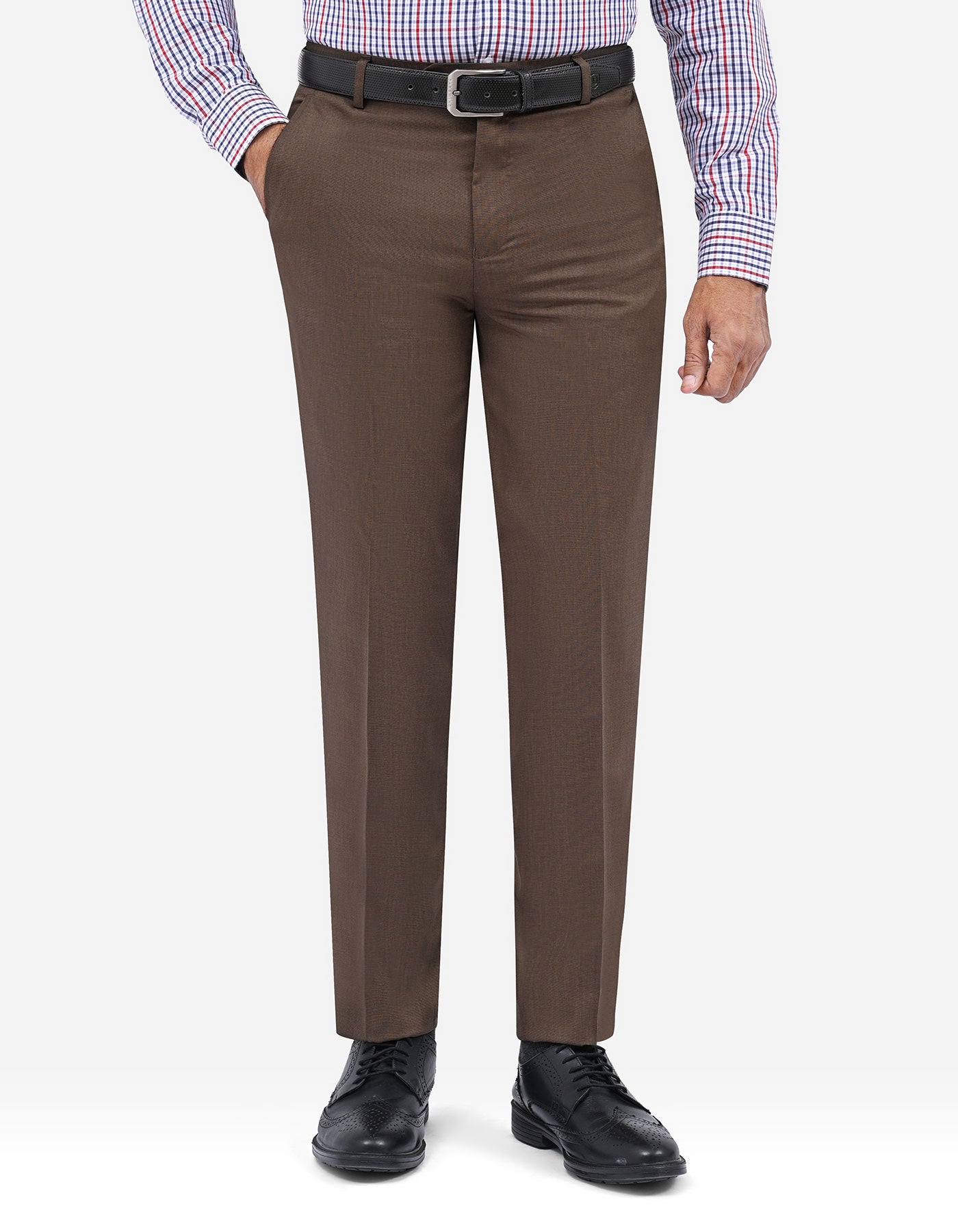 D Brown Texture Formal Trouser Tailored Smart Fit FT622S-30