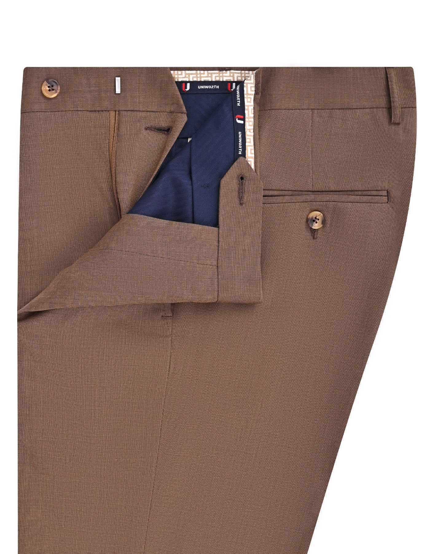 L Brown Texture Formal Trouser Classic Fit FT627-1C-32