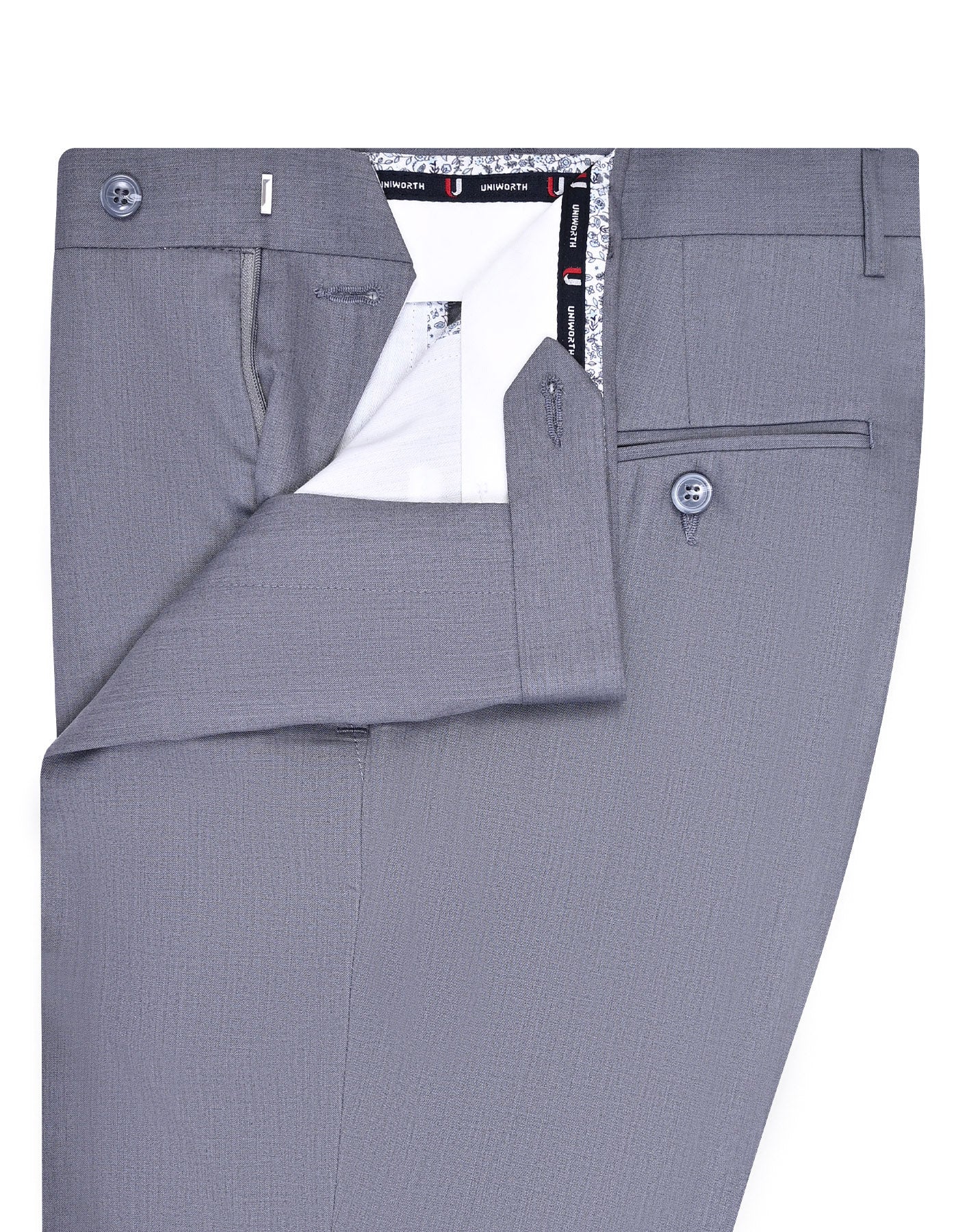 Grey Plain Formal Trouser Classic Fit FT686C-32