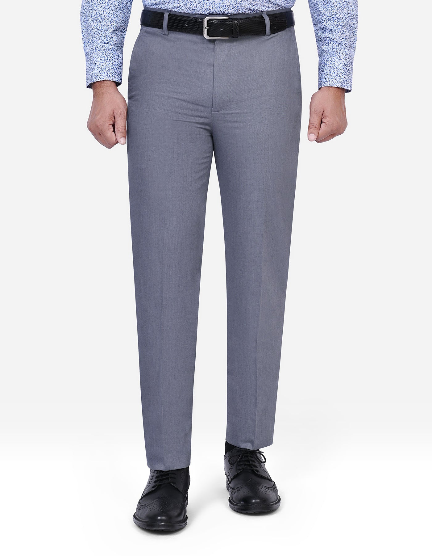 Grey Plain Formal Trouser Classic Fit FT686C-30