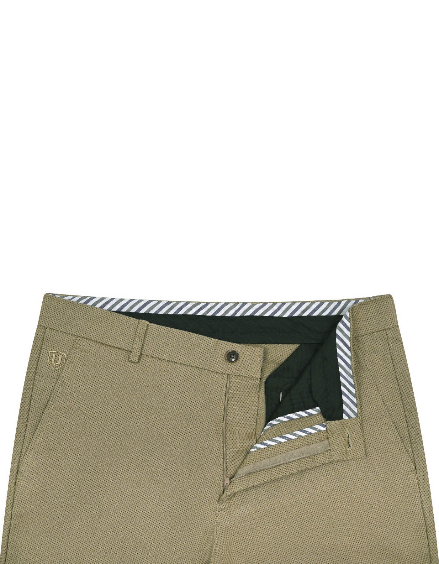 Khaki Classic Fit Cotton Trouser FTC2425C-30
