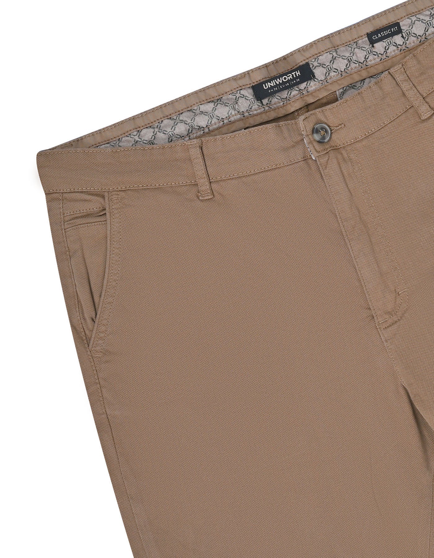 Brown Classic Fit Cotton Trouser FTC2451C-32